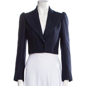 Michael Kors Collection Virgin Wool Cropped Blazer